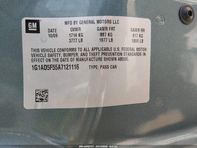2010 CHEVROLET COBALT 1G1AD5F55A7121116 Photo 8
