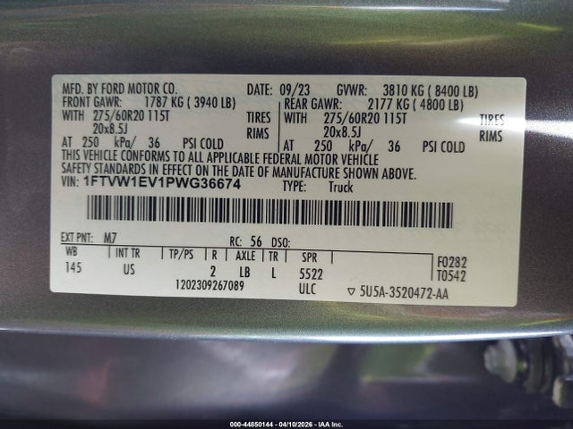 2023 FORD F-150 LIGHTNING 1FTVW1EV1PWG36674 Photo 8