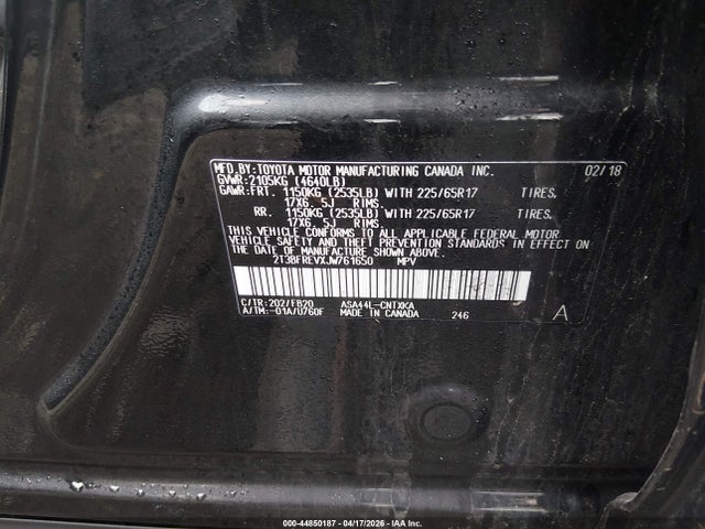 Aukcja sprzedaży 2018 Toyota Rav4 Le, vin: 2T3BFREVXJW761650, numer aukcji: 44850187