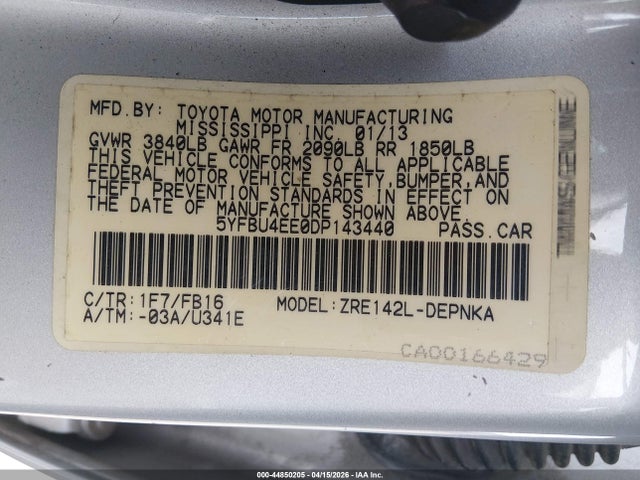 2013 TOYOTA COROLLA 5YFBU4EE0DP143440 Photo 8