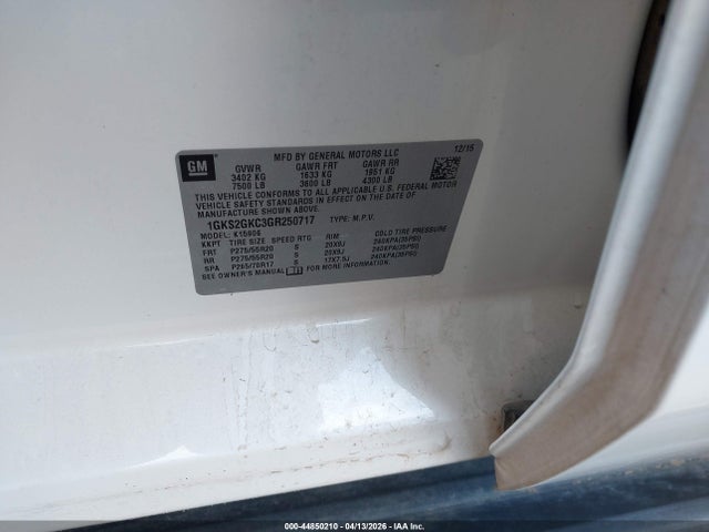 1GKS2GKC3GR250717 GMC Yukon Xl Slt