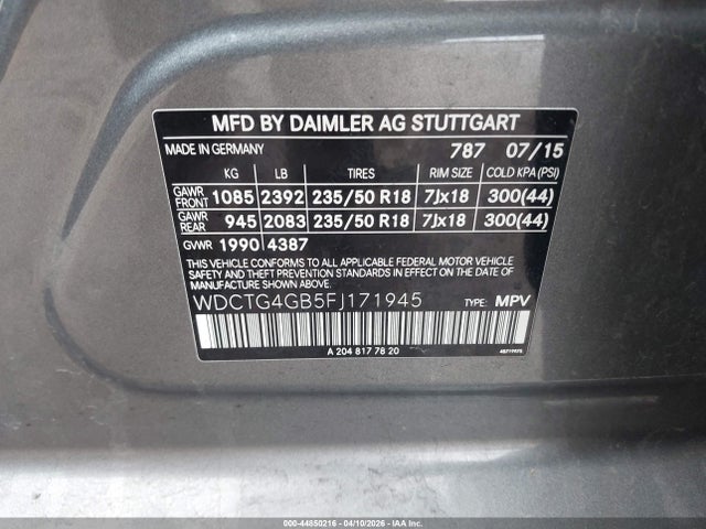 2015 MERCEDES-BENZ GLA 250 WDCTG4GB5FJ171945 Photo 8