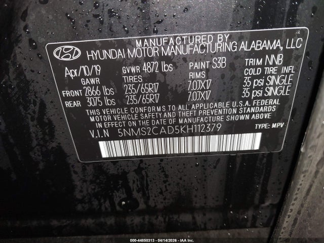 Hyundai Santa Fe Se 2019 5NMS2CAD5KH112379 Image 9