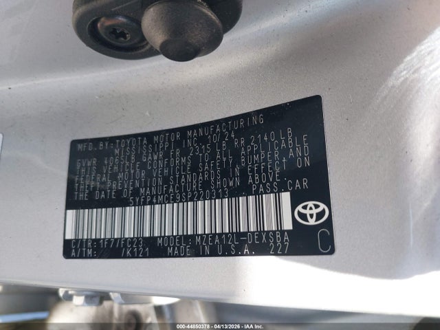 5YFP4MCE9SP220313 Toyota COROLLA SE