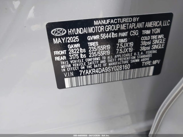 7YAKR4DA9SY028160 Hyundai Ioniq 5 Limited