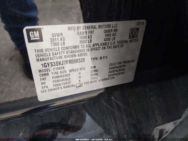 2015 CADILLAC ESCALADE ESV 1GYS3SKJ7FR598328 Photo 8