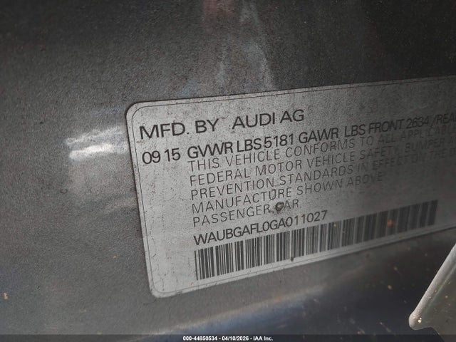 2016 AUDI S4 WAUBGAFL0GA011027 Photo 8