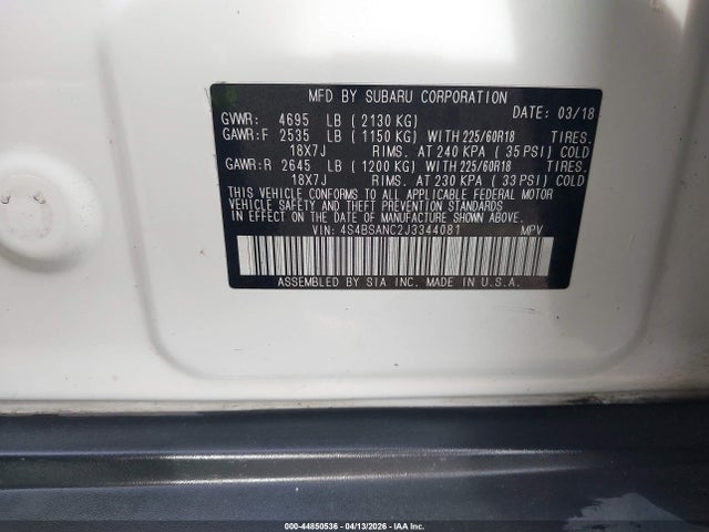 4S4BSANC2J3344081 Subaru Outback 2.5i Limited