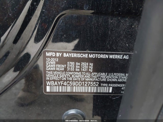 Aukcja sprzedaży 2013 Bmw 740li Xdrive, vin: WBAYF4C59DD127552, numer aukcji: 44850564