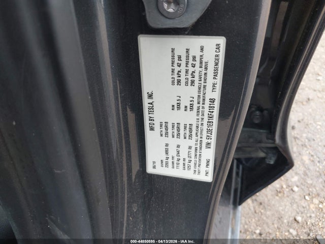 Aukcja sprzedaży 2019 Tesla Model 3 Long Range/performance, vin: 5YJ3E1EB1KF418148, numer aukcji: 44850595