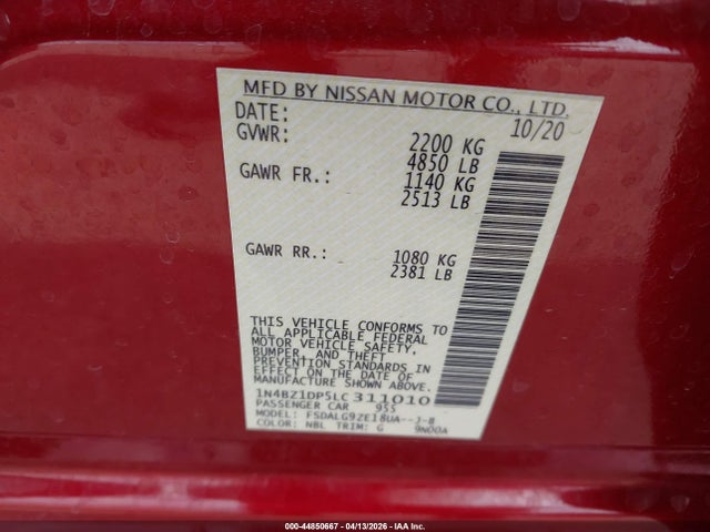 1N4BZ1DP5LC311010 Nissan Leaf Sl Plus 62 Kwh