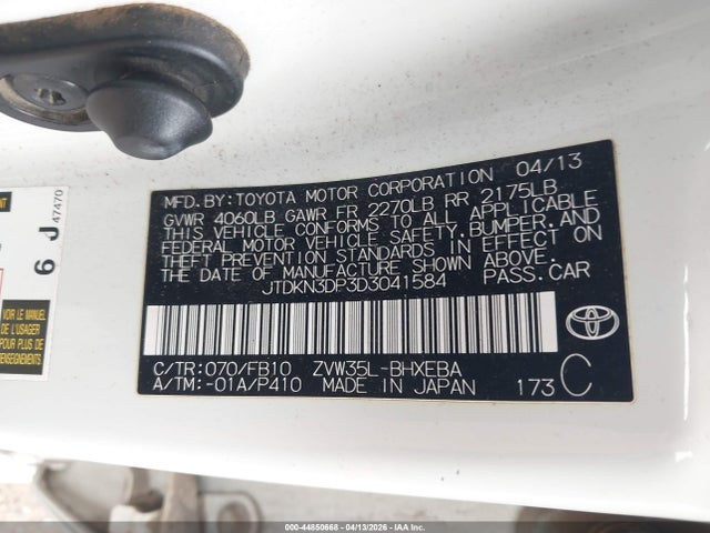 2013 TOYOTA PRIUS PLUG-IN JTDKN3DP3D3041584 Photo 8