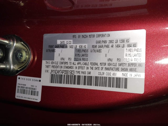 JM1NDAM74P0561903 Mazda Mx-5 Miata Rf Grand Touring