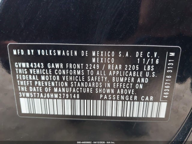 3VW5T7AJ6HM279148 Volkswagen JETTA GLI
