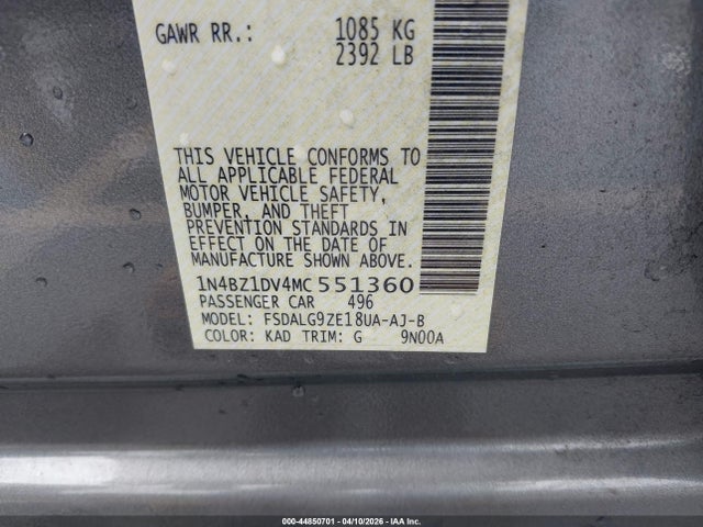 1N4BZ1DV4MC551360 Nissan Leaf Sl Plus 62 Kwh