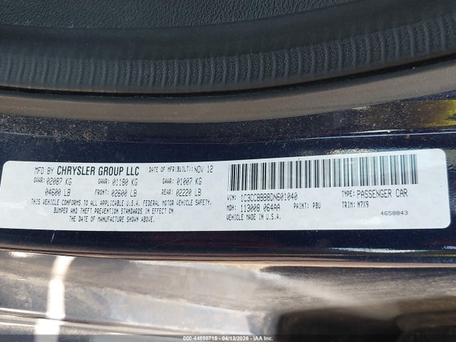 Продаж на аукціоні авто 2013 Chrysler 200 Touring, vin: 1C3CCBBB8DN601040, номер лоту: 44850715
