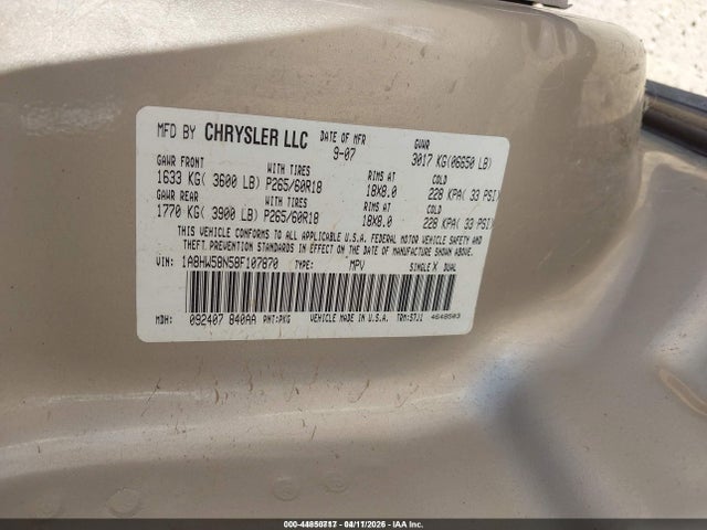 Aukcja sprzedaży 2008 Chrysler Aspen Limited, vin: 1A8HW58N58F107870, numer aukcji: 44850717