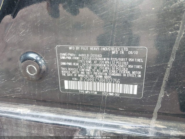 Продаж на аукціоні авто 2011 Subaru Forester 2.5x Limited, vin: JF2SHBEC5BH702756, номер лоту: 44850723