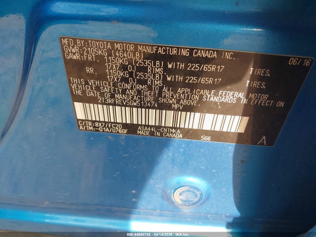 Toyota Rav4 Xle 2016 2T3RFREV5GW513474 Image 9
