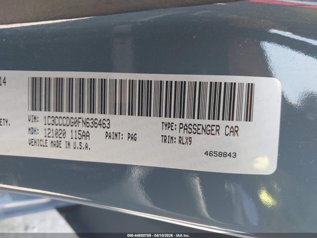 2015 Chrysler 200 S მანქანა იყიდება აუქციონზე, vin: 1C3CCCDG0FN636463, აუქციონის ნომერი: 44850789