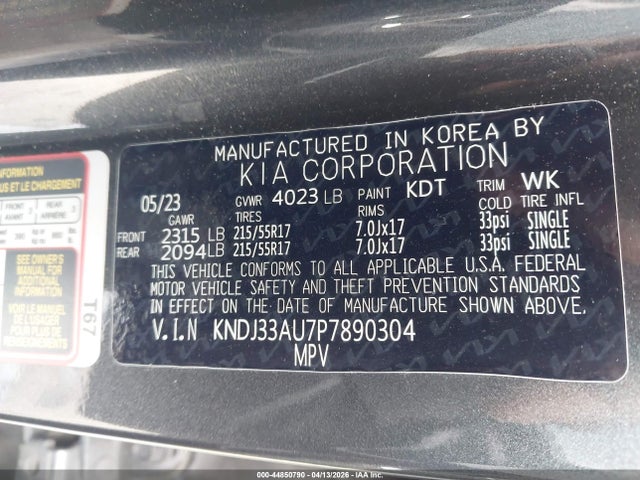KNDJ33AU7P7890304 KIA SOUL EX