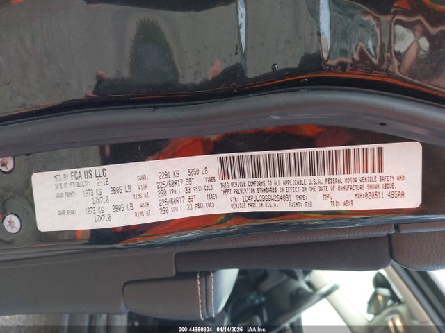 44850804 :رقم المزاد ، 1C4PJLCB6GW264891 vin ، 2016 Jeep Cherokee Latitude مزاد بيع