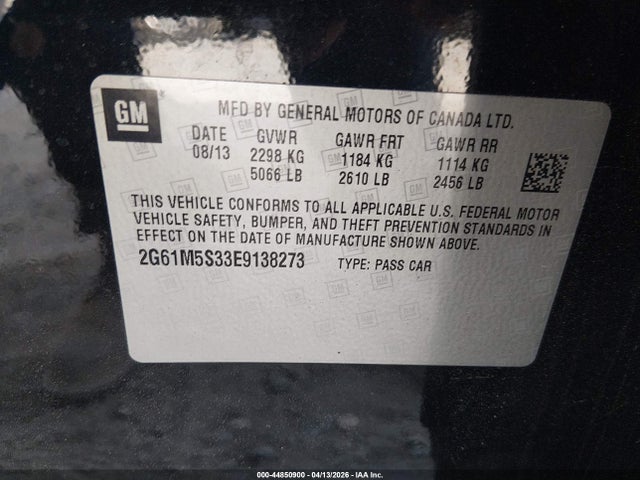 Продажа на аукционе авто 2014 Cadillac Xts Luxury, vin: 2G61M5S33E9138273, номер лота: 44850900