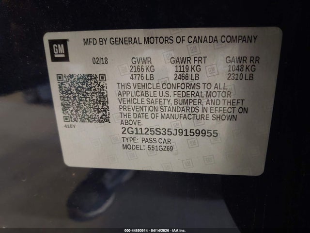 2018 CHEVROLET IMPALA 2G1125S35J9159955 Photo 8