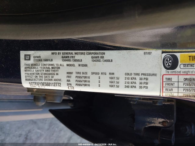 2008 HUMMER H3 SUV 5GTEN13E588112772 Photo 8