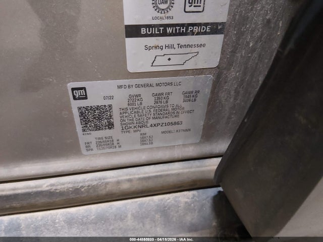 1GKKNRL4XPZ105863 GMC Acadia Awd Sle