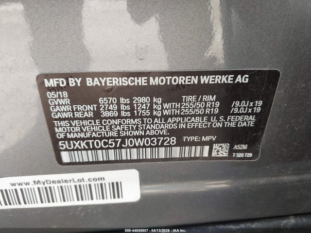 Продажа на аукционе авто 2018 Bmw X5 Edrive Xdrive40e Iperformance, vin: 5UXKT0C57J0W03728, номер лота: 44850957