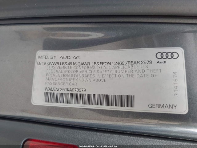 Продажа на аукционе авто 2019 Audi A5 45 Premium, vin: WAUENCF51KA078079, номер лота: 44851064
