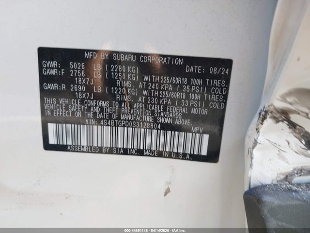 Продаж на аукціоні авто 2025 Subaru Outback Touring Xt, vin: 4S4BTGPD0S3128804, номер лоту: 44851146