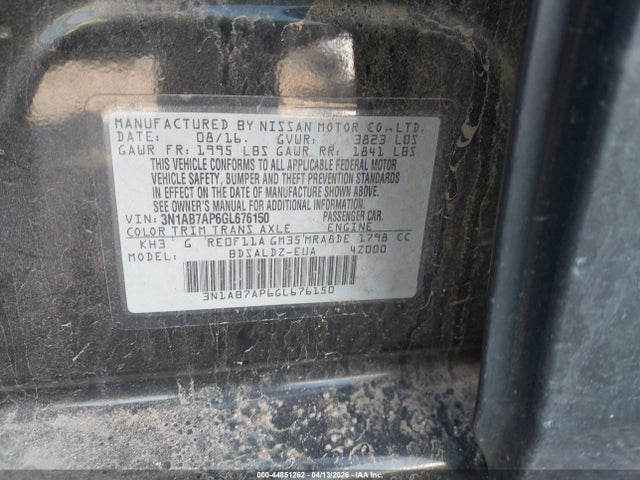 Aukcja sprzedaży 2016 Nissan Sentra Sv, vin: 3N1AB7AP6GL676150, numer aukcji: 44851262
