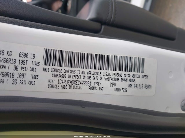 1C4RJEAGXEC472984 Jeep Grand Cherokee Laredo