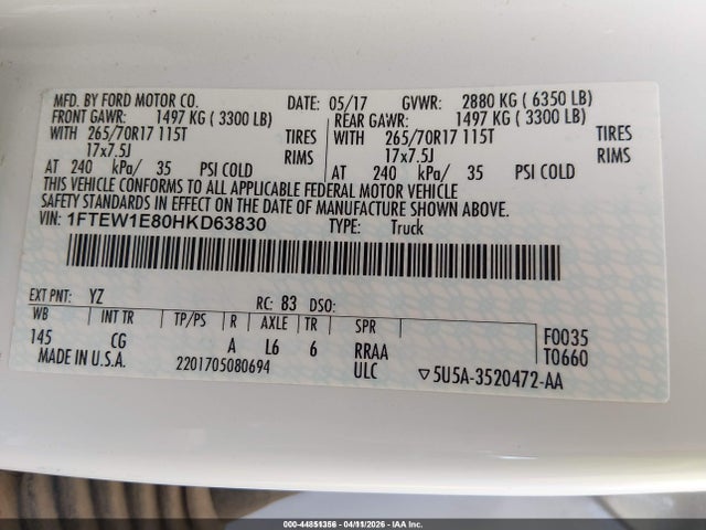 2017 FORD F-150 1FTEW1E80HKD63830 Photo 8