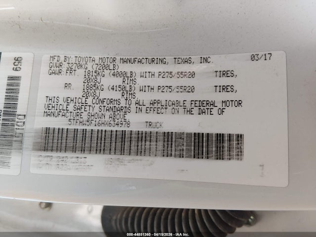 5TFHW5F16HX634978 Toyota Tundra Limited 5.7l V8