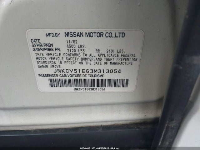 Aukcja sprzedaży 2003 Infiniti G35 Luxury Leather, vin: JNKCV51E63M313054, numer aukcji: 44851373