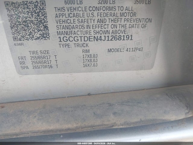 1GCGTDEN4J1268191 Chevrolet Colorado Z71