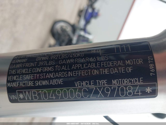 Продажа на аукционе авто 2012 Bmw R1200 R, vin: WB1049006CZX97084, номер лота: 44851497