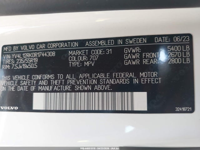 YV4L12RK0R1744308 Volvo Xc60 B5 Core Dark Theme