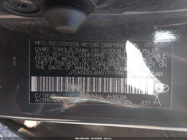 Aukcja sprzedaży 2010 Toyota Prius Iii, vin: JTDKN3DU8A5191986, numer aukcji: 44851553