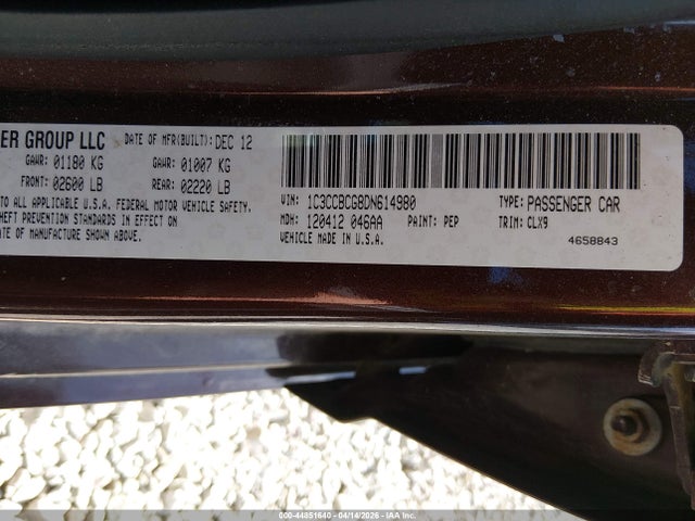 Aukcja sprzedaży 2013 Chrysler 200 Limited, vin: 1C3CCBCG8DN614980, numer aukcji: 44851640