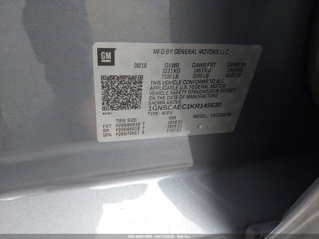 Chevrolet Tahoe Ls 2019 1GNSCAEC1KR145630 Image 9