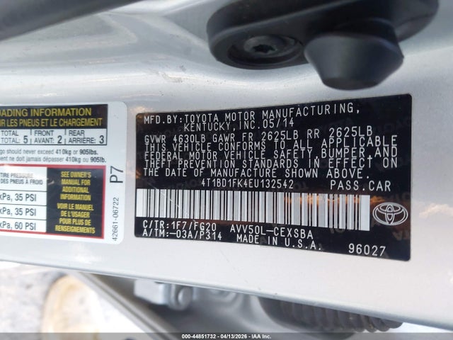 4T1BD1FK4EU132542 Toyota Camry Hybrid Se Limited Edition