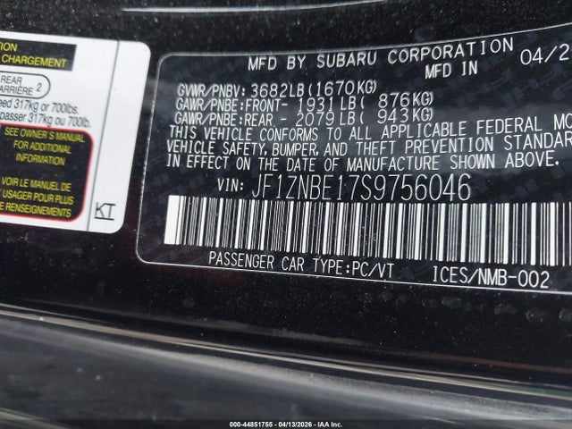 44851755 :رقم المزاد ، JF1ZNBE17S9756046 vin ، 2025 Toyota Gr86 Premium مزاد بيع