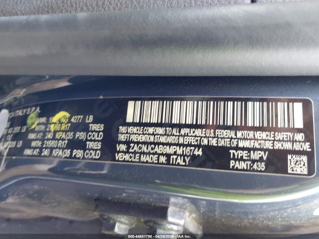 Aukcja sprzedaży 2021 Jeep Renegade Sport Fwd, vin: ZACNJCAB9MPM16744, numer aukcji: 44851790
