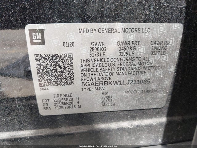 Aukcja sprzedaży 2020 Buick Enclave Fwd Essence, vin: 5GAERBKW1LJ211085, numer aukcji: 44851844
