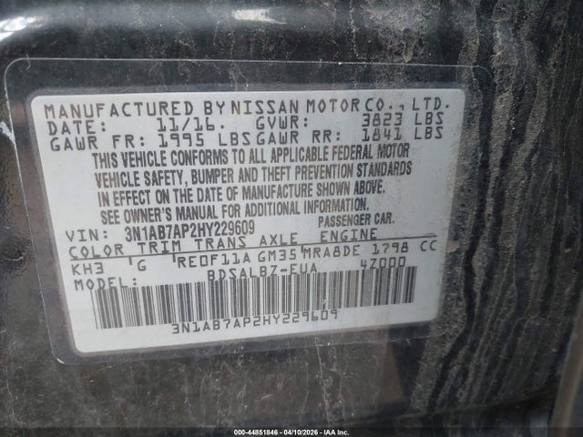 2017 NISSAN SENTRA 3N1AB7AP2HY229609 Photo 8