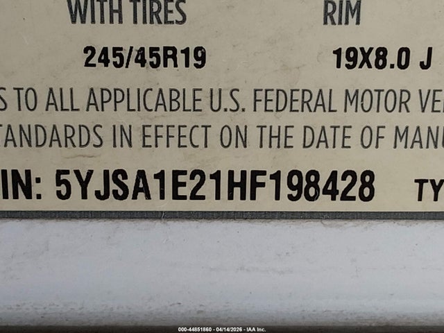 5YJSA1E21HF198428 Tesla Model S 100d/60d/75d/90d/p100d